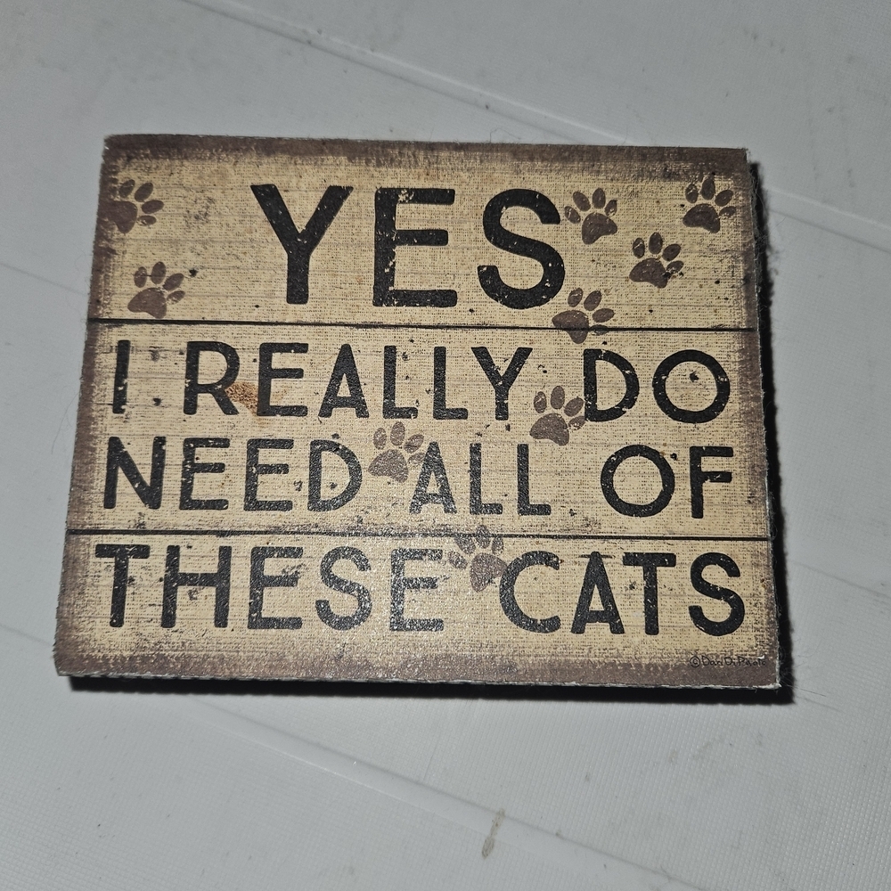 Charming Cat Lover's Sign - Brown and Black